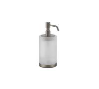 Dispensador de jabón Gessi Emporio, versión de pie, recipiente de cristal satinado, 38839149, Color: Óptica Finox