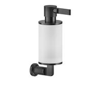 Dispensador de jabón Gessi Inciso para montaje en pared, contenedor blanco mate, 58513299, Color: Negro XL