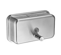 Dispensador de jabón horizontal de acero inoxidable 304 de 1200 ml, color negro cepillado dorado, para hotel, baño, montaje en pared (cepillado, 1200 ml)