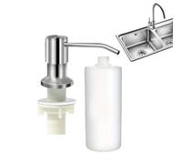 Dispensador de jabón Incorporado, Dispensador de jabón para encimera de Cocina | Dispensadores De Jabón De Acero Inoxidable Botella 350Ml/500ml | Presión de la Mano de para Platos co