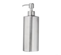 Dispensador de jabón líquido de acero inoxidable con bomba, botella recargable de 250 ml/350 ml/550 ml para gel de ducha, champú, loción, fregadero de cocina y baño, plateado (550 ml)