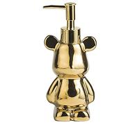 Dispensador de jabón líquido de baño pequeño con Bomba, Bonito diseño en Forma de Oso, dispensador de jabón líquido de cerámica (Dorado)