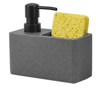 Dispensador de jabón líquido, dispensador de detergente con bandeja de esponja, superficie de mármol, bomba de almacenamiento de jabón de cocina, soporte tipo prensa de gran capacidad para decoración