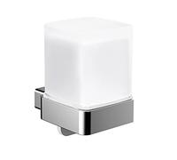 Dispensador de jabón líquido emco Loft, de Pared, con Vaso, Cristal Satinado, 052100103, Color: Cromo