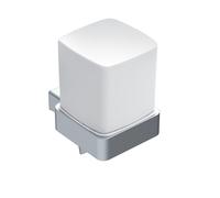 dispensador de jabón líquido emco loft, modelo de pared, con vaso facial, cristal satinado, 052100103, Color: cromado