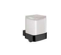 dispensador de jabón líquido emco loft, modelo de pared, con vaso facial, cristal satinado, 052113303, Color: Negro