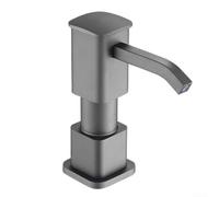 Dispensador de jabón líquido giratorio de 360 grados para montaje en fregadero con tubo de silicona de 100 cm y cuerpo de aluminio espacial