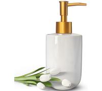 Dispensador de jabón líquido para baño con Bomba Dorada, dispensador de jabón para Platos para Fregadero de Cocina, loción de encimera Recargable, dispensador de jabón de Manos Blanco para Ducha, 420