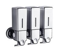 Dispensador de jabón montado en la Pared, 1500 ml, dispensador Triple de Gel de Ducha, dispensador de champú y acondicionador, Botellas de Bomba Recargables para baño, Hotel
