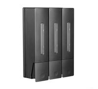 Dispensador de jabón montado en la pared con 3 cámaras de 400 ml para ducha, diseñado para champú, acondicionador y gel de ducha, adecuado para hogares, hoteles y lugares públicos (gris)