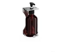 Dispensador de jabón montado en la pared con 3 cámaras, dispensador de gel de ducha sin taladro, para esquina de baño o montaje plano, acabado negro mate, 17 onzas cada uno (A)