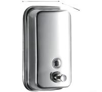 Dispensador de jabón montado en la pared de acero inoxidable 304 con ventana transparente para recarga de líquido suave en hotel, baño, cocina, acabado negro brillante, capacidad de 250 ml (C)