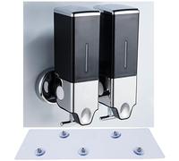 Dispensador de jabón montado en la Pared, Dispensador de Ducha y loción para el hogar, baño, Cocina, hoteles, restaurantes (Negro, 1000ml)