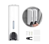 Dispensador de jabón montado en la Pared, dispensador de jabón Manual monocabezal montado en la Pared, Adecuado para Cocina, baño, Hotel Gel de Ducha - champú - desinfectante, sin punzón 350ml