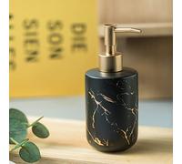 Dispensador de jabón negro con mármol para cocina, dispensador de champú con bomba dorada para baño, dispensador de líquido de lavado, 300 ml.