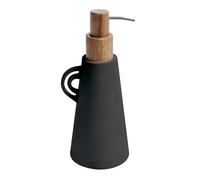 Dispensador de Jabón Orgánico Spirella con Bomba, Gres, 450ml, para un Baño Elegante y Práctico con un Diseño Moderno y Natural, Negro, Acacia o Madera