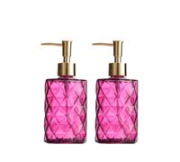 Dispensador de jabón, Paquete de 2 Unidades, Botella de Vidrio con Bomba, 330 ml/11 oz, Botella vacía rellenable, dispensador de loción, dispensador de champú (E)