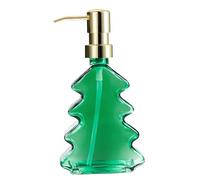 Dispensador de jabón para árbol de Navidad de Cristal de 300 ml, dispensador de jabón navideño con Bomba, Botellas de loción vacías para decoración navideña, Cocina, baño Verde