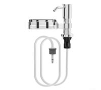 Dispensador de jabón para fregadero de cocina con bomba de bola de sellado integrada, tubo de silicona extendido, válvula de gravedad para evitar el reflujo y cabezal giratorio de 360 grados