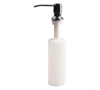 Dispensador de jabón para fregadero de cocina de 500 ml con cabezal de acero inoxidable, bomba de jabón líquido ABS negro, detergente y loción, se adapta a agujeros de 28 a 40 mm (cromo plateado)