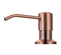 Dispensador de jabón para fregadero de cocina, empotrado, de acero inoxidable (cobre), con bomba para lavavajillas o loción, recarga desde arriba, para encimera de cocina, 17 oz, empotrado, color br