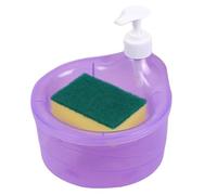 Dispensador de jabón para lavavajillas, 15,5 x 12,5 x 16,5 cm, gran capacidad, recipiente de jabón líquido, estación de lavado para baño, cuenco de cocina con diseño de prensa de esponja, suministro