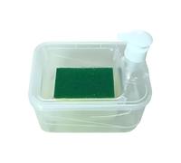 Dispensador de jabón para lavavajillas, 2 en 1, dispensador de jabón para lavar platos, con soporte de esponja para fregadero de cocina, organizador de encimera, baño (blanco/B)