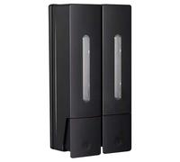 Dispensador de jabón para pared sin taladrar, 2 dispensadores de gel de ducha de 400 ml, dispensador de jabón de pared de 2 cámaras, dispensador de jabón ABS, dispensador manual para champú, gel de