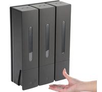 Dispensador de jabón para Pared,sin taladrar,Dosificador Manual de Jabón o Loción para Baño,dispensador de detergente para Lavabo,3 x 450 ml,para Hotel Hogar,champú, Gel de Ducha