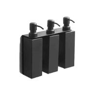 Dispensador de jabón Pared Acero Inoxidable for baño, Juego 3 Botellas loción con aplicador y exprimidor Dispensador Manos(Negro)