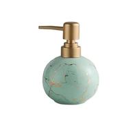 Dispensador de jabón Redondo cerámica Jaspeada 280 ml, con Vetas mármol Multicolor, for encimera Cocina y baño(Groen)