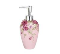 Dispensador de jabón Vintage con diseño Flores, Resina Pintada a Mano, 280 ml, for encimera, Ideal for baño y Cocina(Rose)