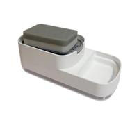 Dispensador de jabón y soporte de esponja para cocina, 2 en 1, a prueba de fugas, dispensador de jabón detergente, para familias, padres, propietarios de casa, apartamento, cafetería, restaurante