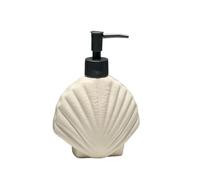Dispensador de Lavado de Manos Simple Shell Ceramic Soap Dispenser Bathroom Shower Gel Lotion Press Bottle Baño y Cocina(Blanco)