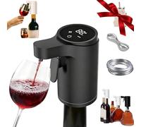 Dispensador de licor, dispensador inteligente, decantador de vino eléctrico 5 en 1, tecnología de aireación integrada, pantalla táctil LED USB, adecuado para la mayoría de botellas de vino (negro)