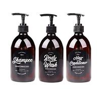 Dispensador de Líquido 3 unids baño dispensador de jabón 500 ml champú de lavado de cuerpo del cabello Botella de acondicionador de plástico Botella de almacenamiento de plástico Pulsación de la bomba