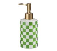 Dispensador de líquidos Dispensador De Jabón Cerámica con Bomba Antioxidante Dorada Mate, Decorativo For Baño O Cocina Botella de jabón de encimera(Green+White)