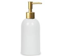 Dispensador de líquidos Dispensador De Jabón Cerámica Verde con Bomba Dorada, Diseño Simple, Botella Cilíndrica For Loción Botella de jabón de encimera(White(a))