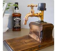 Dispensador de madera de whisky con alcohol y licor, dispensador de madera de whisky con forma de grifo para P, dispensador de bebidas para el hogar, pub o cocina, bar, juego de vasos (C)