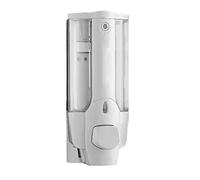 Dispensador de Manual Montado en la Pared, Dispensador de Montado en la Pared de Plástico ABS con Cerradura, Ahorro de Espacio para Baños (White)