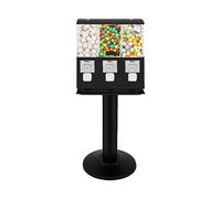 Dispensador de máquina expendedora Triple Candy Gumball con llaves, parque atracciones al aire libre, tienda juegos, venta pelota hinchable, cápsula juguete,Alta Estabilidad(Yellow)