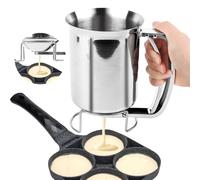 Dispensador de masa de 800 ml, dispensador de masa de acero inoxidable, dispensador de masa para panqueques con soporte, dispensador de masa para panqueques, dispensador de masa para postres de