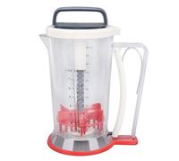 Dispensador de masa de panqueques, herramienta de horneado de masa de cupcake manual multifunción con función de mezcla y mango de compresión de escala de medición para muffins