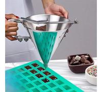 Dispensador de masa para panqueques de acero inoxidable con gran capacidad de 1800 ml, mango con resorte y 3 boquillas intercambiables (3 mm/4 mm/5 mm) para ensuciar