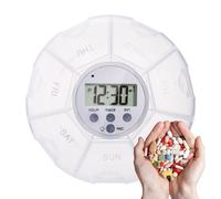 Dispensador De Medicamentos Electrónicos - Organizador De Píldoras De 7 Compartimentos Con Alarmas Programables | De Recordatorio De Voz Grabable Para Suplementos Diarios | Diseño De Bloqueo S