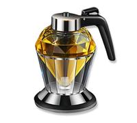 Dispensador de Miel, Botella de Miel de Mano Diamond de 200 Ml con Tipo Prensa, Vidrio Transparente, Base de Almacenamiento Poligonal, para Aceite, de Soja, Vinagre,