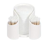 Dispensador de , organizador de almacenamiento de baño para Q Tips, contenedor acrílico con tapa , diseño higiénico compacto, almacenamiento de fácil acceso para maquillaje