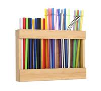 Dispensador de pajitas, recipiente de madera para utensilios de gran capacidad, reutilizable para popotes, para cocina, armario, restaurante, encimera, cubiertos, bar, cafetería, uso doméstico