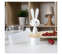 Dispensador De Palillos Creative Fashion Conejo Forma de Conejo Pick Pick Box Caja de Swab Box Home Accessories Dispensador de Dientes Decoración de Mesa (Color : White)