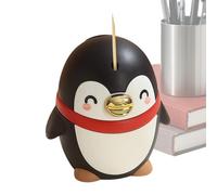 Dispensador de palillos de dientes - PP 10x9cm | de palillos de dientes de pingüino, botón pulsador? Almacenamiento de soporte para palillos de dientes | Organizador de palillos de dientes para